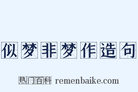 似梦非梦作造句是什么意思的图片
